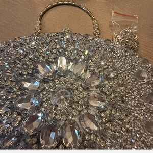 Elegant Silver Crystal Clutch
